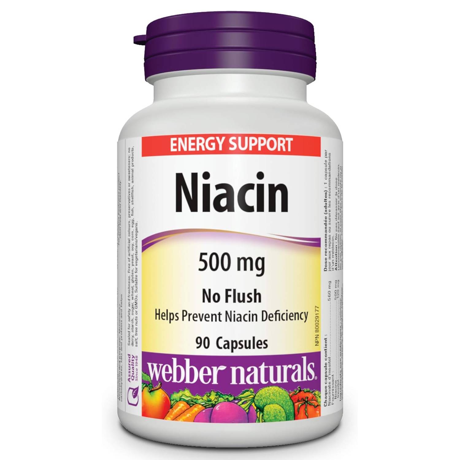 Webber Naturals No Flush Niacin 500 mg 90 Capsules