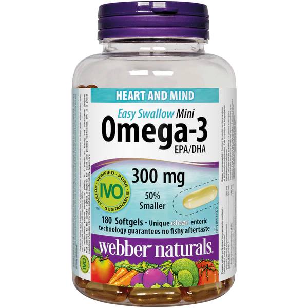 Webber Naturals Omega-3 Mini Easy Swallow 300 mg EPA/DHA 220 Softgels