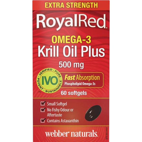 Webber Naturals RoyalRed® Omega-3 Krill Oil Plus Extra Strength 500 mg 60 Softgels