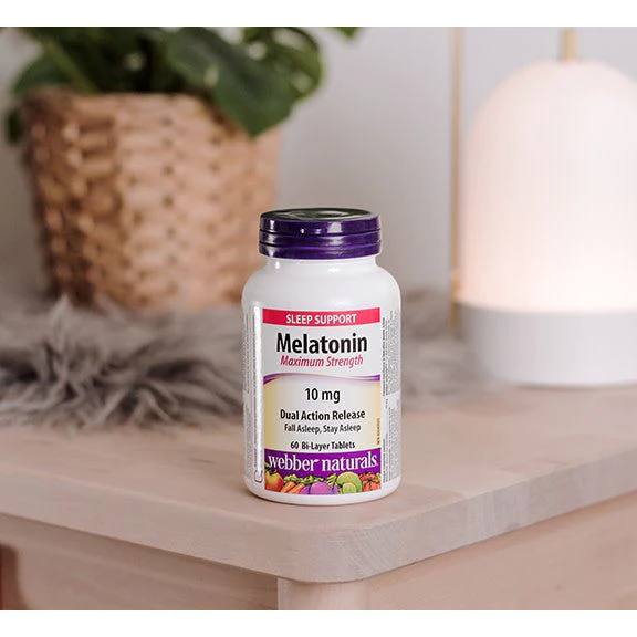 Webber Naturals Melatonin Maximum Strength Dual Action Release 10 mg 120 Tablets