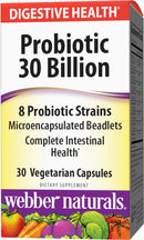 Webber Naturals Probiotic 30 Billion 8 Probiotic Strains - 30 capsules - Probiotics