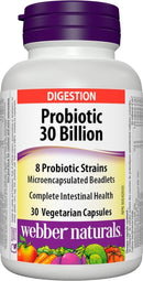 Webber Naturals Probiotic 30 Billion 8 Probiotic Strains - 30 capsules - Probiotics