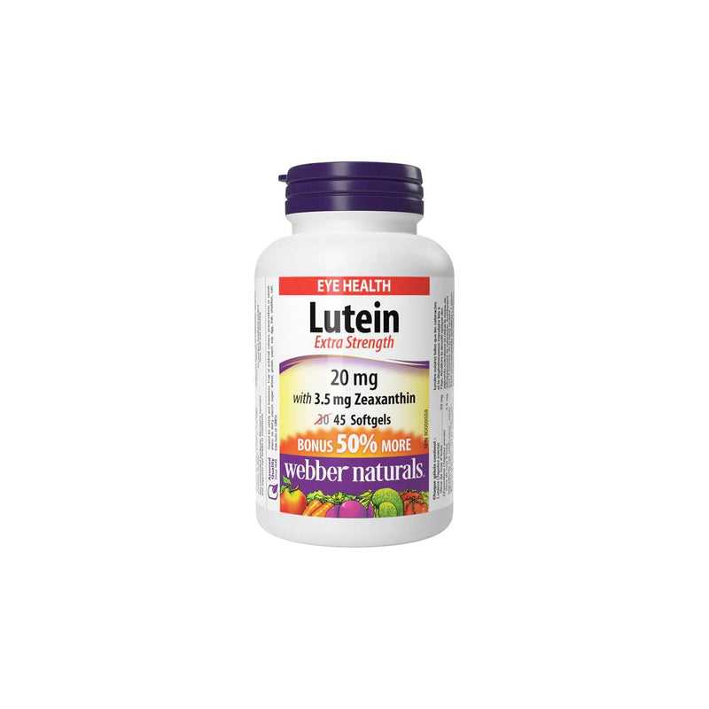 Webber Naturals Lutein Extra Strength with 3.5 mg Zeaxanthin 20 mg 45 Softgels