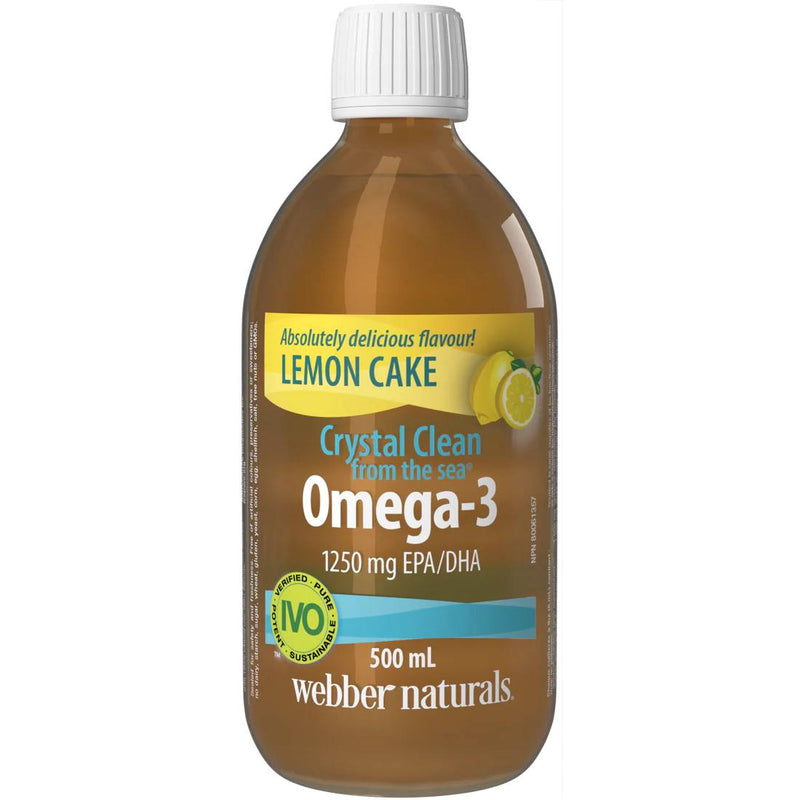 Webber Naturals Crystal Clean from the sea® Omega-3 1250 mg EPA/DHA 500mL / Lemon Cake