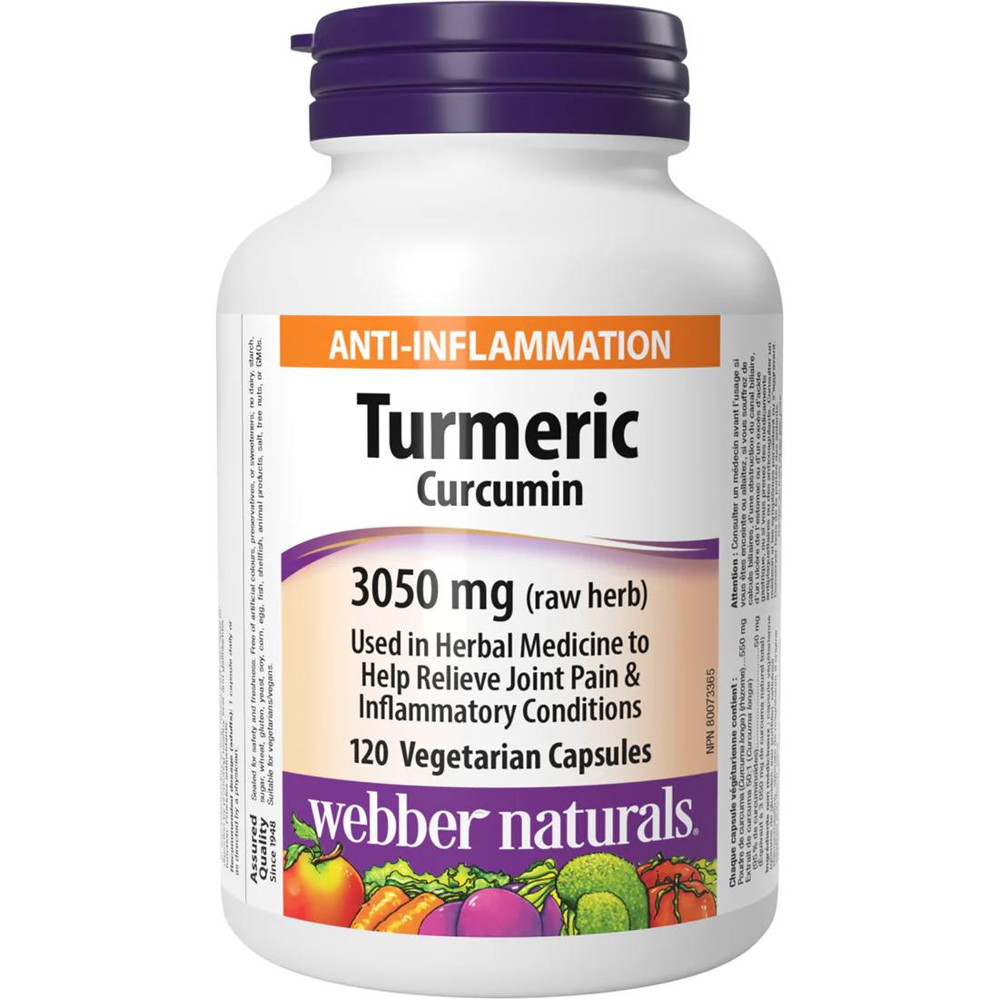 Webber Naturals Turmeric Curcumin 3,050 mg 120 vegetarian capsules