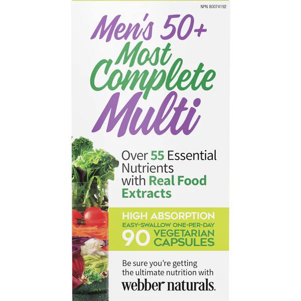 Webber Naturals Men’s 50+ Most Complete Multi 90 vegetarian capsules
