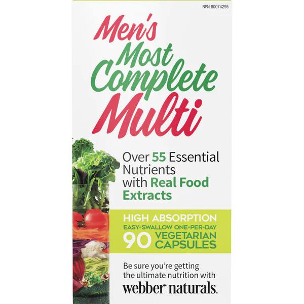 Webber Naturals Men’s Most Complete Multi 90 vegetarian capsules