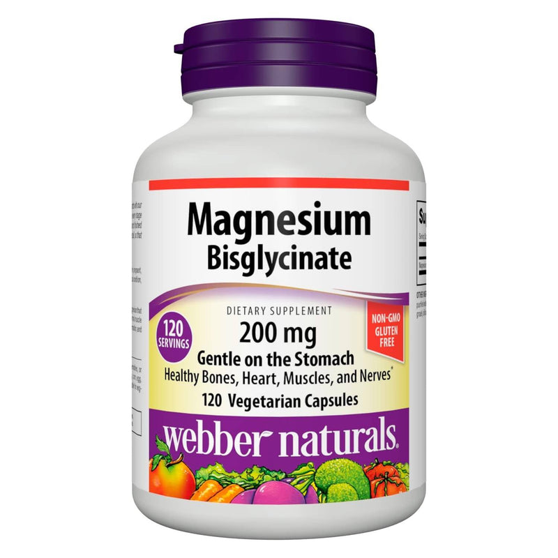 Webber Naturals Magnesium Bisglycinate 200 mg 120 vegetarian capsules