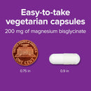 Webber Naturals Magnesium Bisglycinate 200 mg - 120 vegetarian capsules - Magnesium