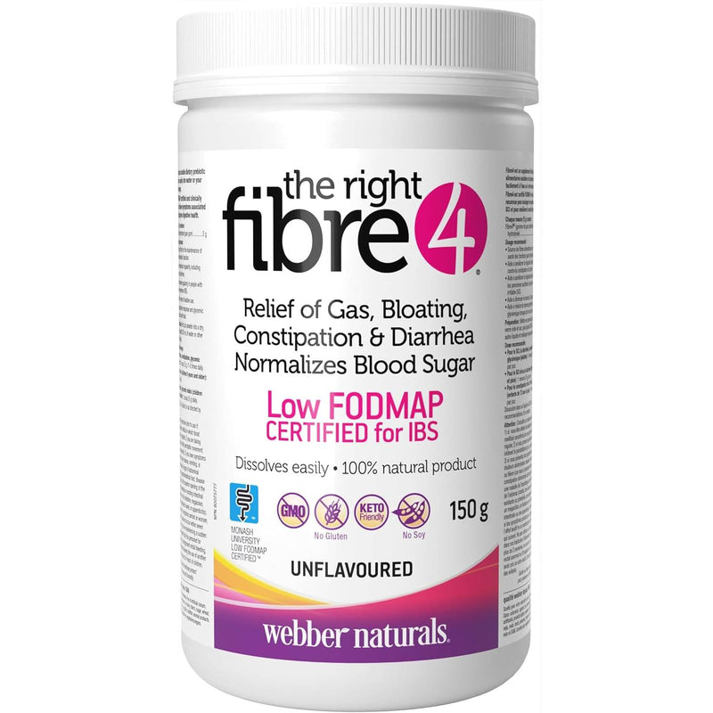 Webber Naturals The Right Fibre4 IBS Intestinal Discomfort 150g / Unflavoured, SNS Health, Digestive Health