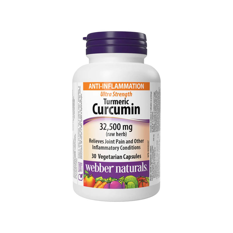 Webber Naturals Turmeric Curcumin Ultra Strength 32,500 mg (raw herb) 30 vegetarian capsules