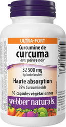 Curcumine de curcuma Webber Naturals Ultra Strength 32 500 mg (herbe brute)