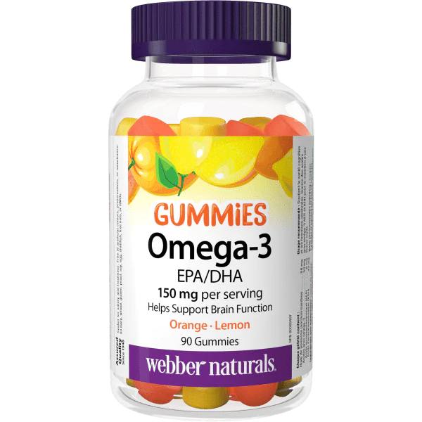 Webber Naturals Omega-3 EPA/DHA 90 Gummies / Orange · Cherry · Lemon