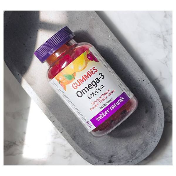 Webber Naturals Omega-3 EPA/DHA 90 Gummies / Orange · Cherry · Lemon