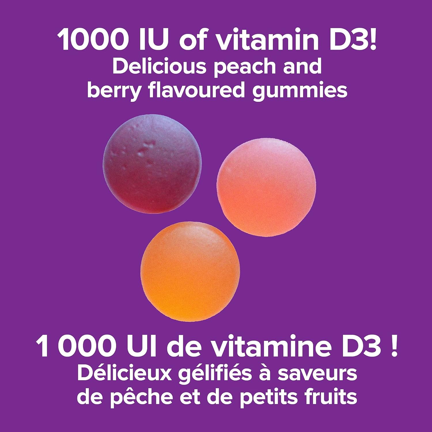 Webber Naturals Vitamin D 1000 IU 90 Gummies / Mixed Berry · Peach