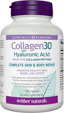 Webber Naturals Collagen30 with Hyaluronic Acid Bioactive Collagen Peptides - 180 Tablets - Collagen