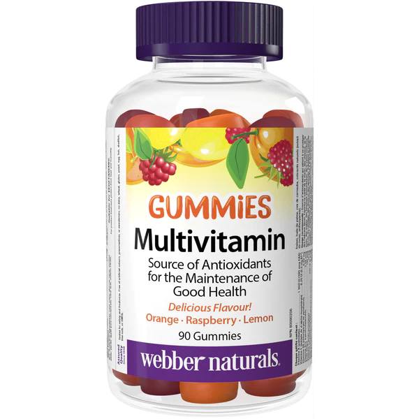Webber Naturals Multivitamin 90 Gummies / Orange · Raspberry · Lemon