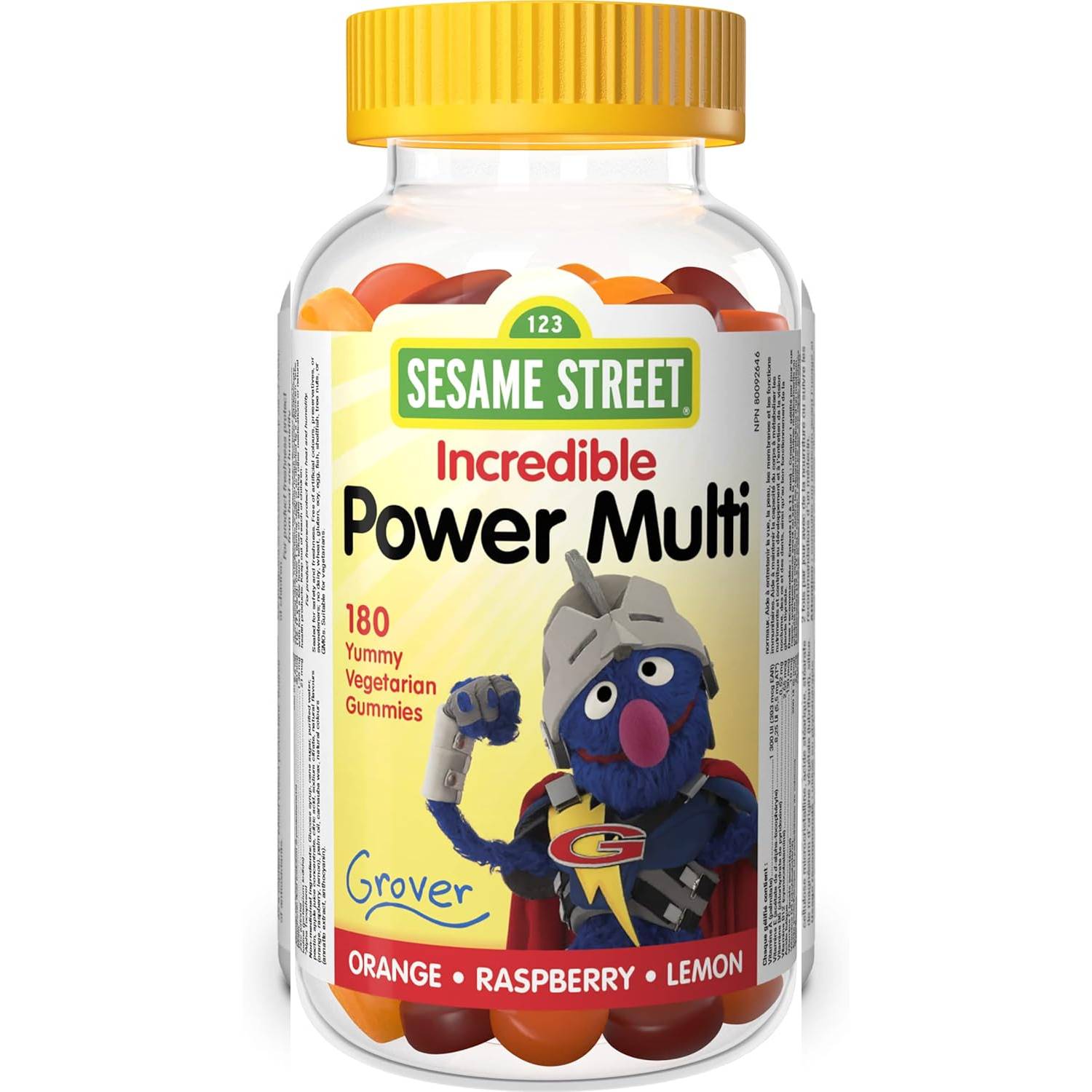 Webber Naturals Sesame Street Multivitamin & Mineral 180 vegetarian Gummies / Orange • Raspberry • Lemon