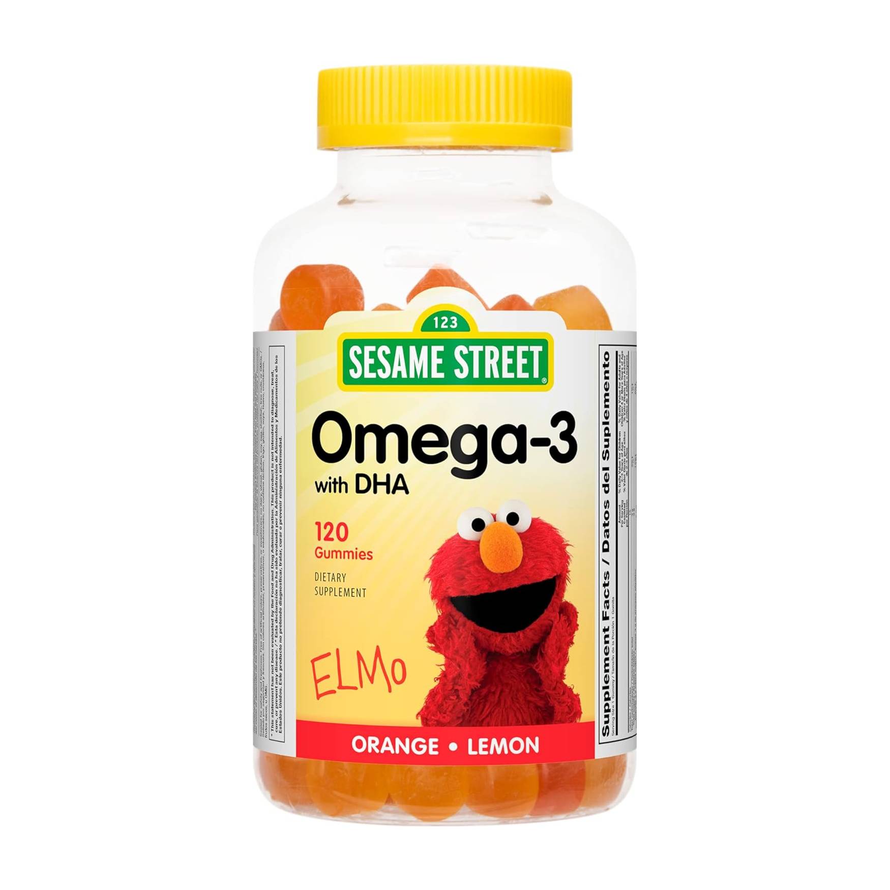 Webber Naturals Sesame Street Omega-3 with DHA - 120 Gummies Orange • Lemon - - Omega 3