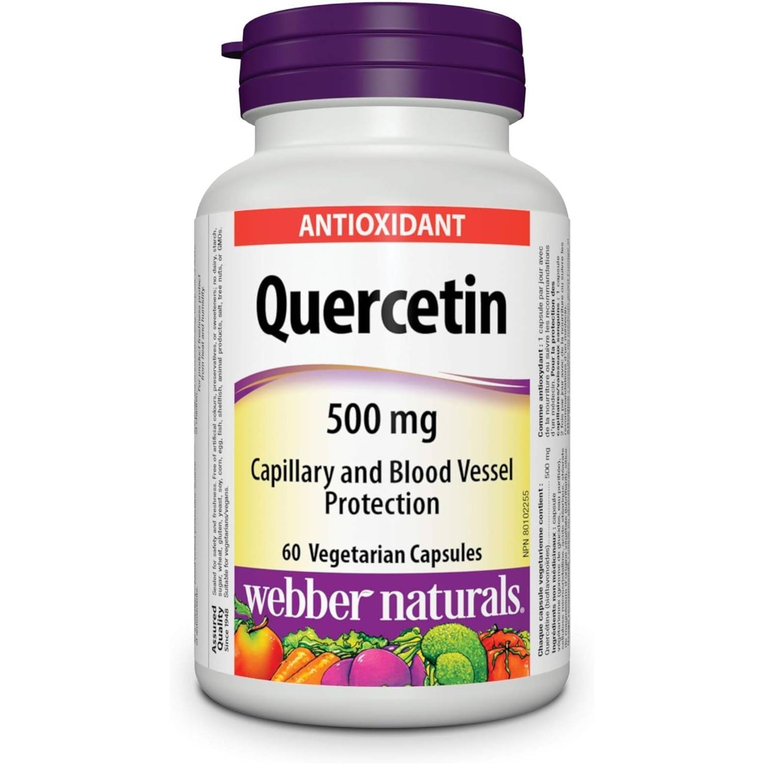 Webber Naturals Quercetin 500mg 60 vegetarian capsules