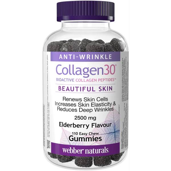 Webber Naturals Collagen30® Bioactive Collagen Peptides™ 2500 mg Elderberry 110 Gummies
