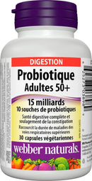 Webber Naturals Adult 50+ Probiotic 15 Billion - 30 vegetarian capsules - Probiotics