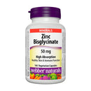 Webber Naturals Zinc Bisglycinate 50 mg - 140 vegetarian capsules - Zinc