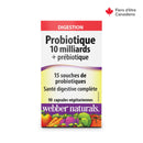 Webber Naturals Probiotic 10 Billion + Prebiotic - 90 vegetarian capsules - Probiotics