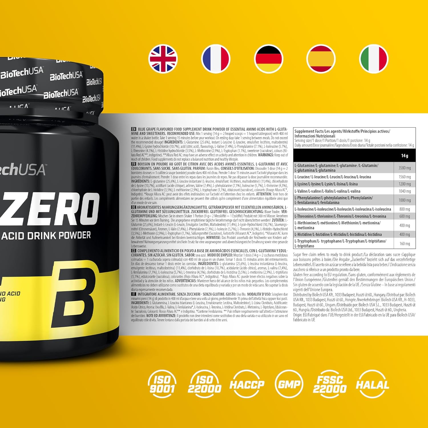 BiotechUSA EAA Zero - Orange Mango 350g - Amino Acids