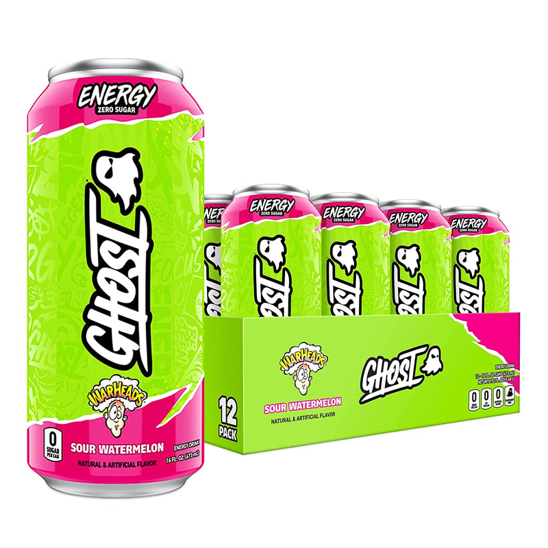 Ghost Energy Drink, Sour Watermelon, Pack of 12