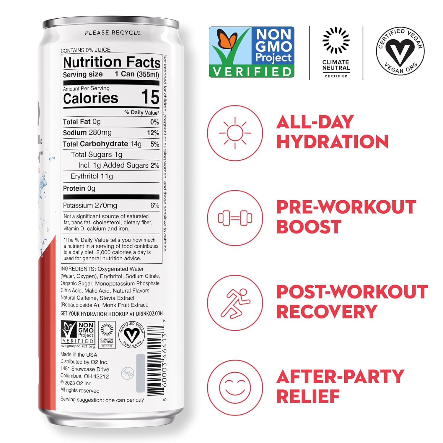 O2 Hydration Sports Recovery Drink