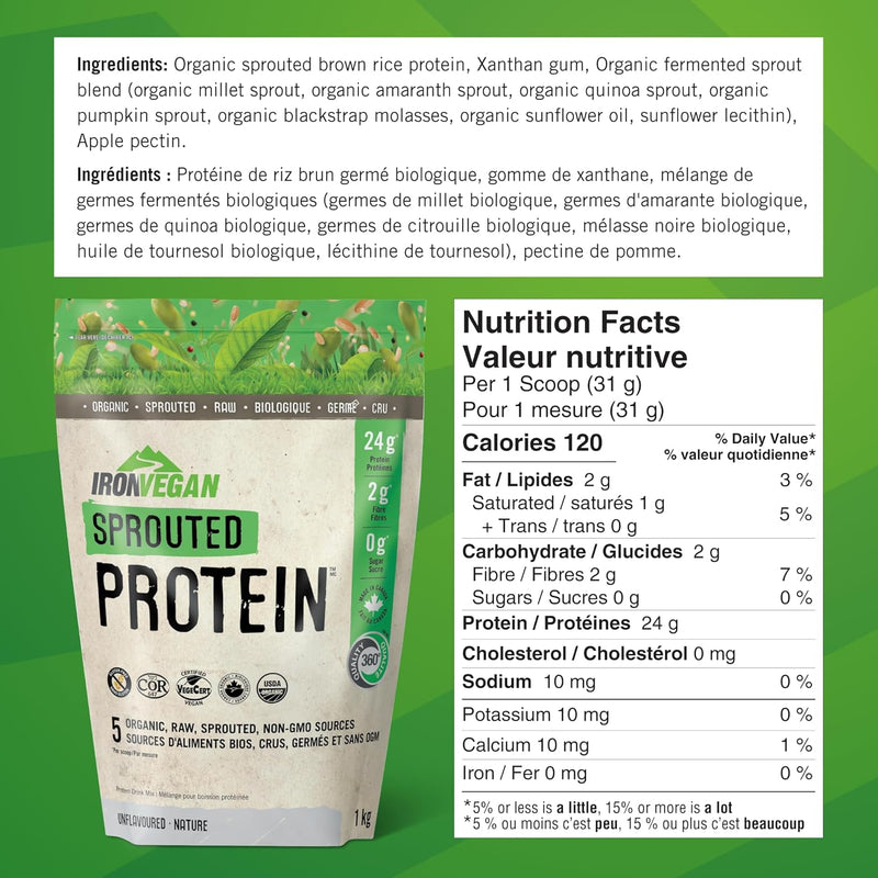 Iron Vegan Sprouted Protein - Chocolate 1kg - Protein Powder