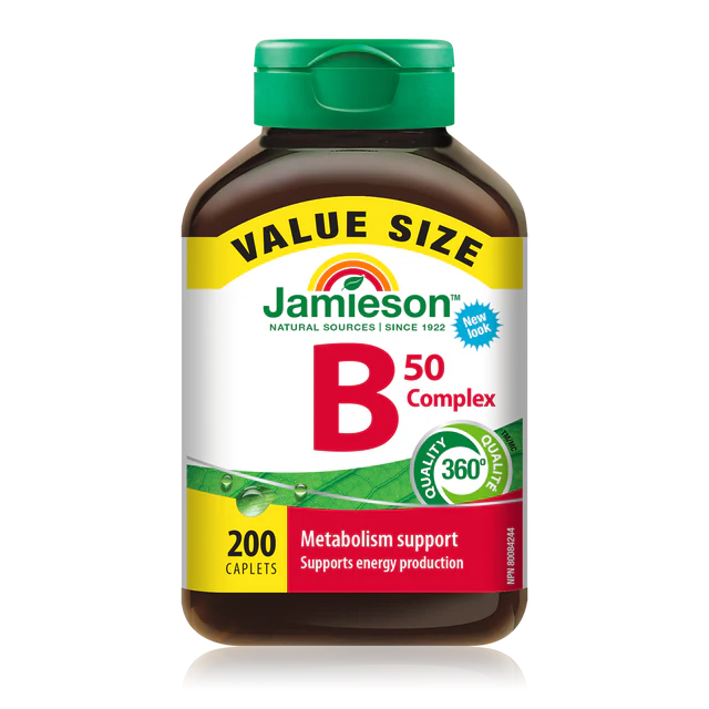 Jamieson B Complex - 200 Caplets 50mg - - Vitamin B