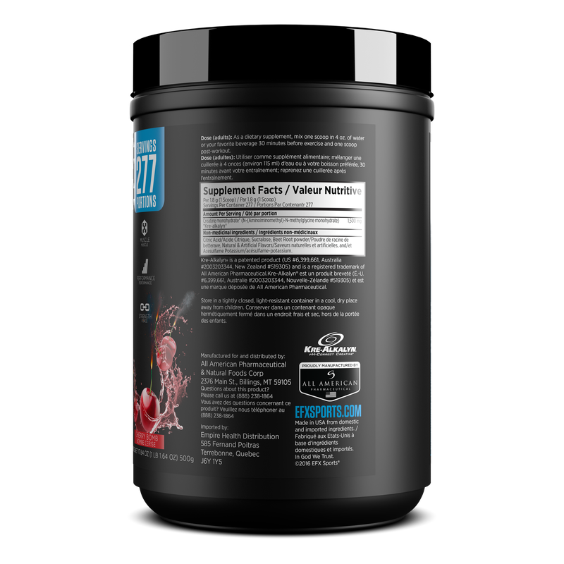 EFX Sports Kre-Alkalyn EFX Powder Cherry Bomb / 500 g