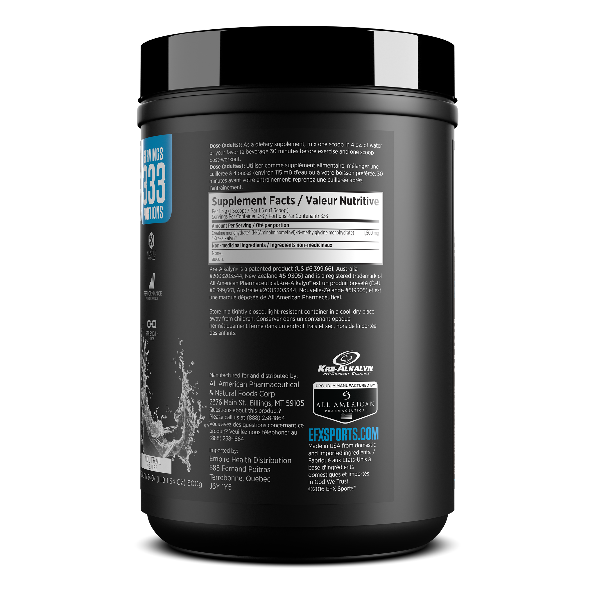 EFX Sports Kre-Alkalyn EFX Powder Natural / 500 g