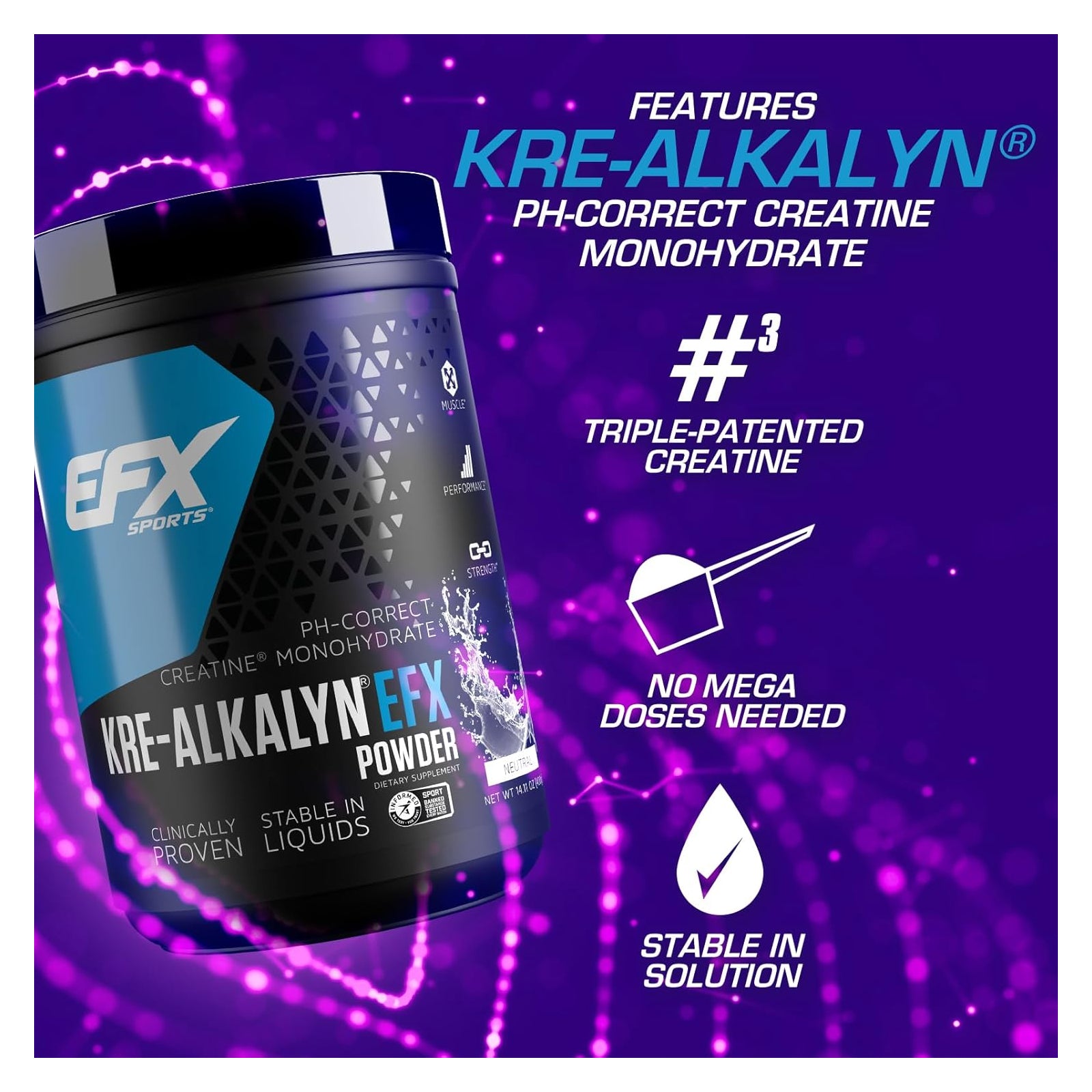 EFX Sports Kre-Alkalyn EFX Powder Blue Frost / 500 g