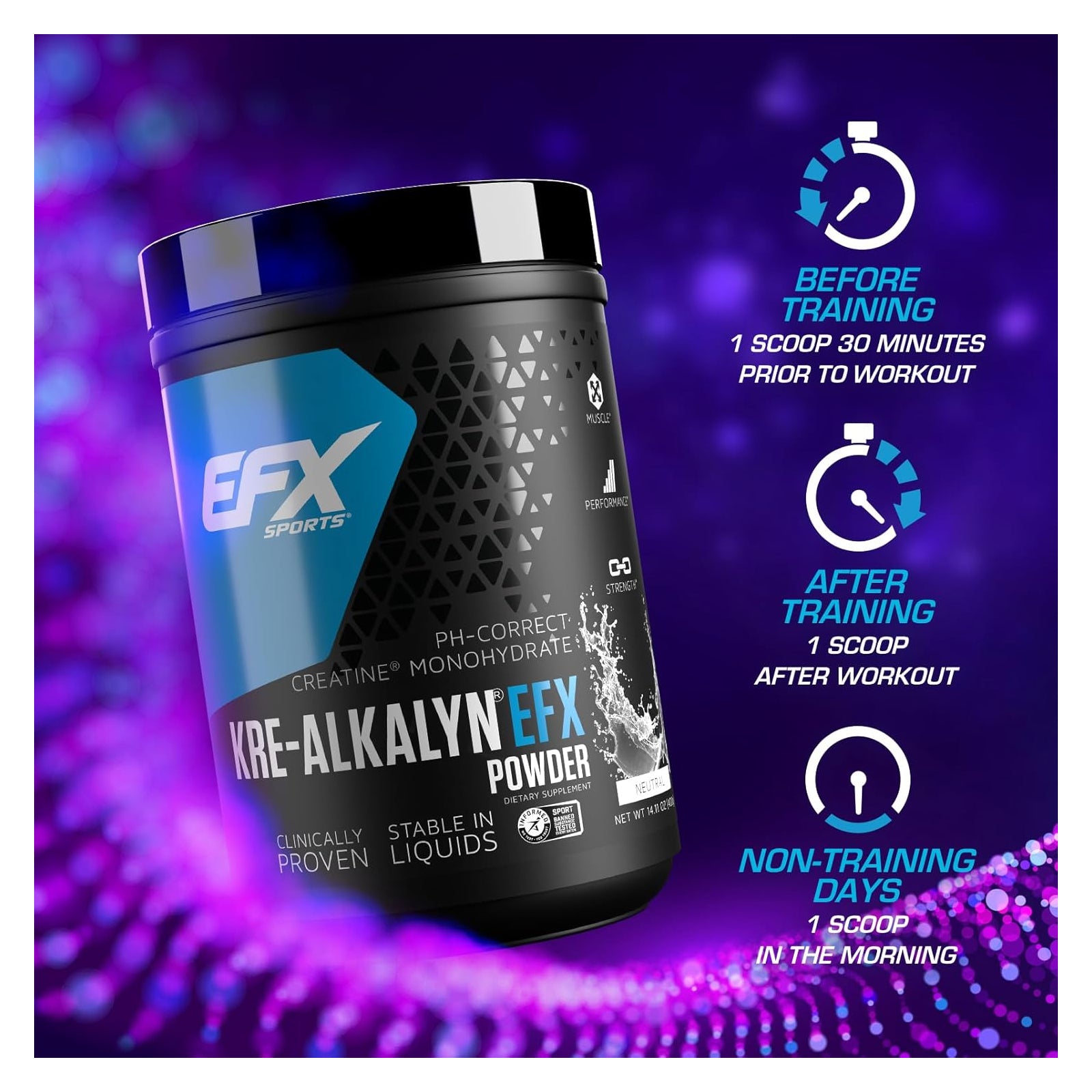 EFX Sports Kre-Alkalyn EFX Powder Blue Frost / 500 g