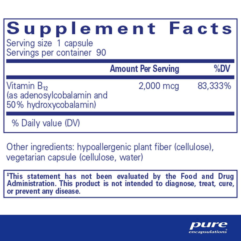 Pure Encapsulations Adenosyl/Hydroxy B12   90 capsules