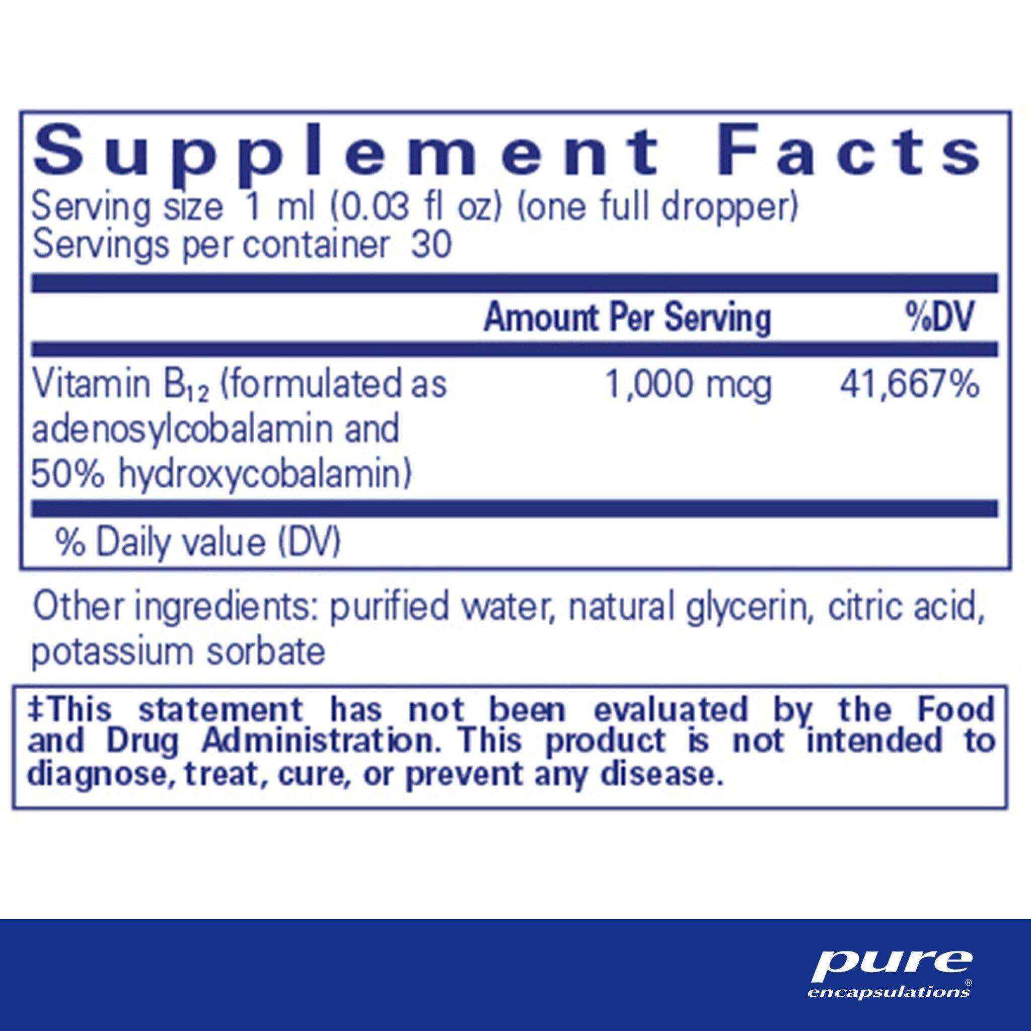 Pure Encapsulations Adenosyl/Hydroxy B12 Liquid   30mL