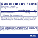 Pure Encapsulations Acetyl-l-Carnitine - 60 capsules - Brain Support