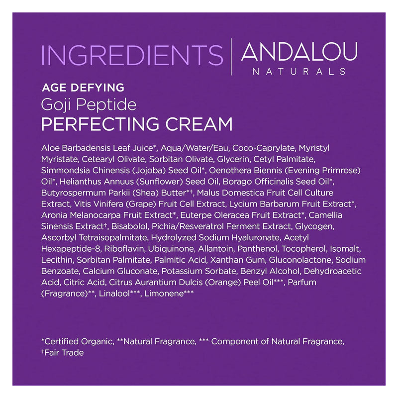 Andalou Naturals Goji Peptide Perfecting Cream - 50 g - Skin Care