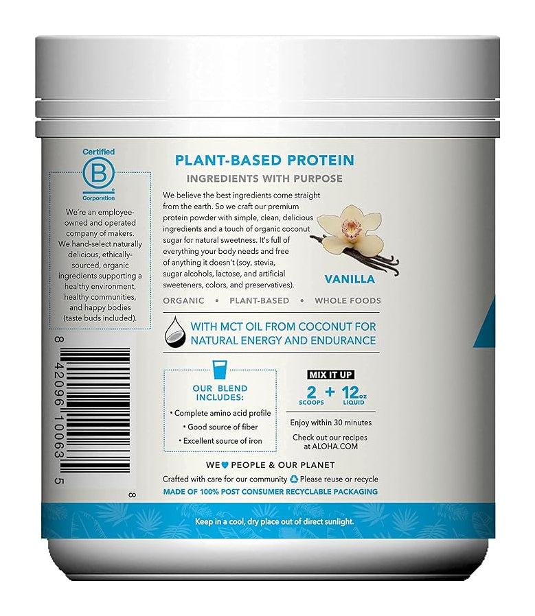 Aloha Organic Protein Powder Vanilla / 525g