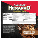 Allmax HexaPRO Protein bar - Chocolate Chip Cookie Dough 12-pack - Protein snacks