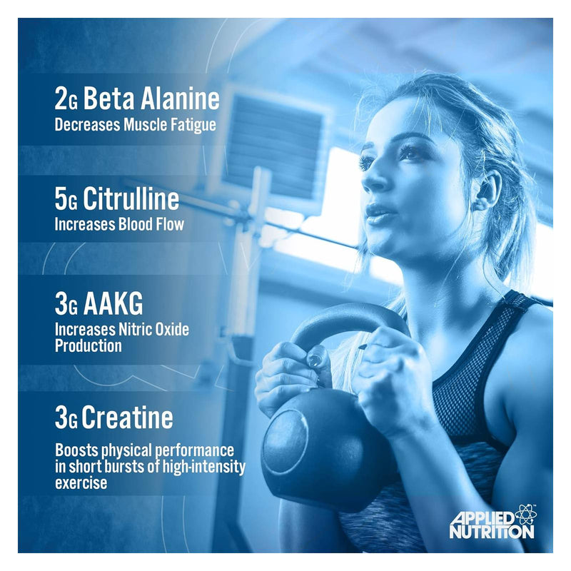 Applied Nutrition Pump 3G Pre-Workout (Caffeine Free) - Icy Blue Raz 25 Servings - Pre-Workout
