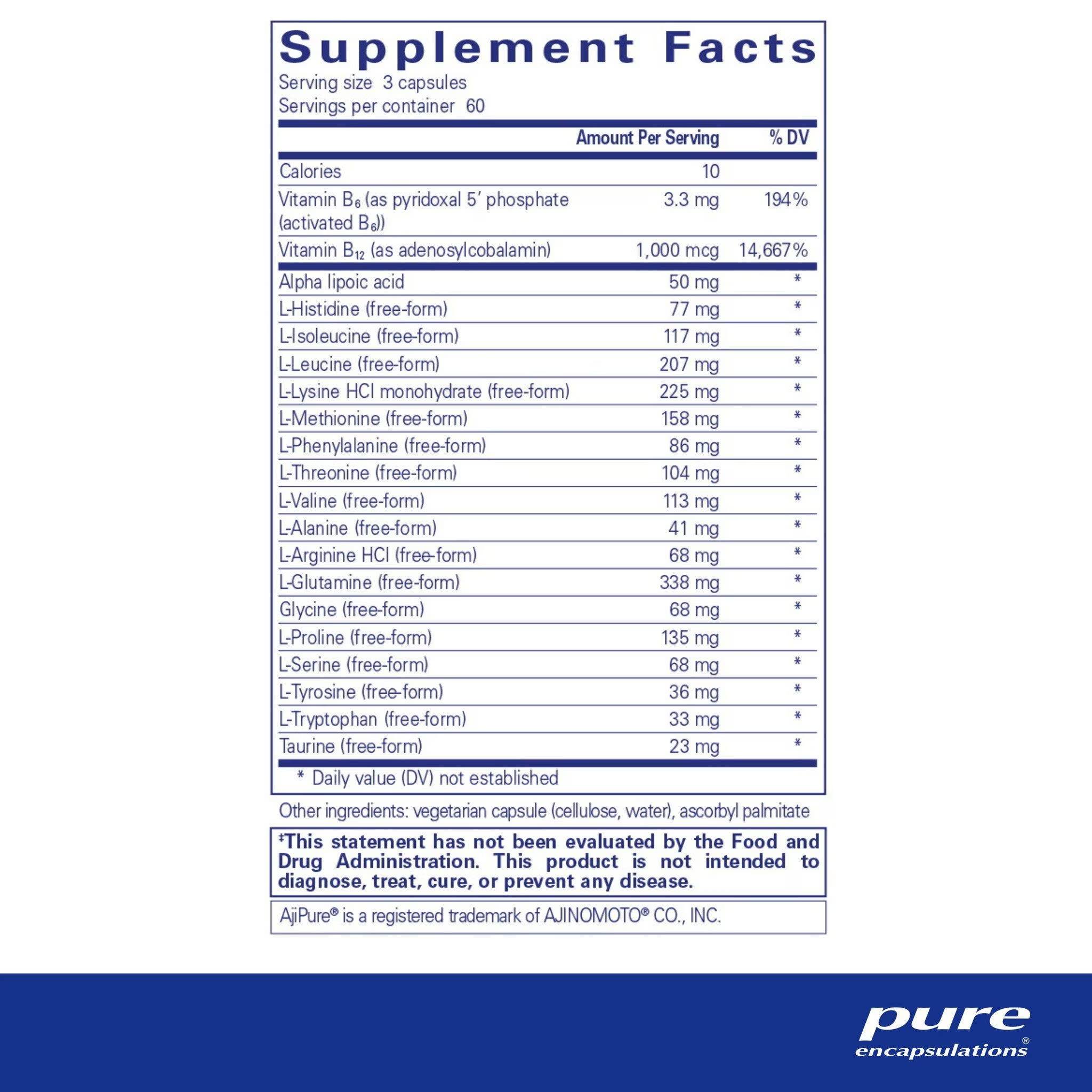 Pure Encapsulations Amino-NR - 180 capsules - Amino acids