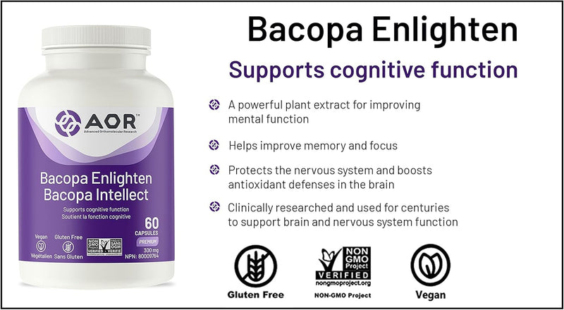 AOR Bacopa Enlighten - 60 capsules - Herbals