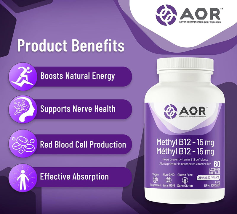 AOR Methyl B12-15mg - 60 LOZENGES - Vitamin B