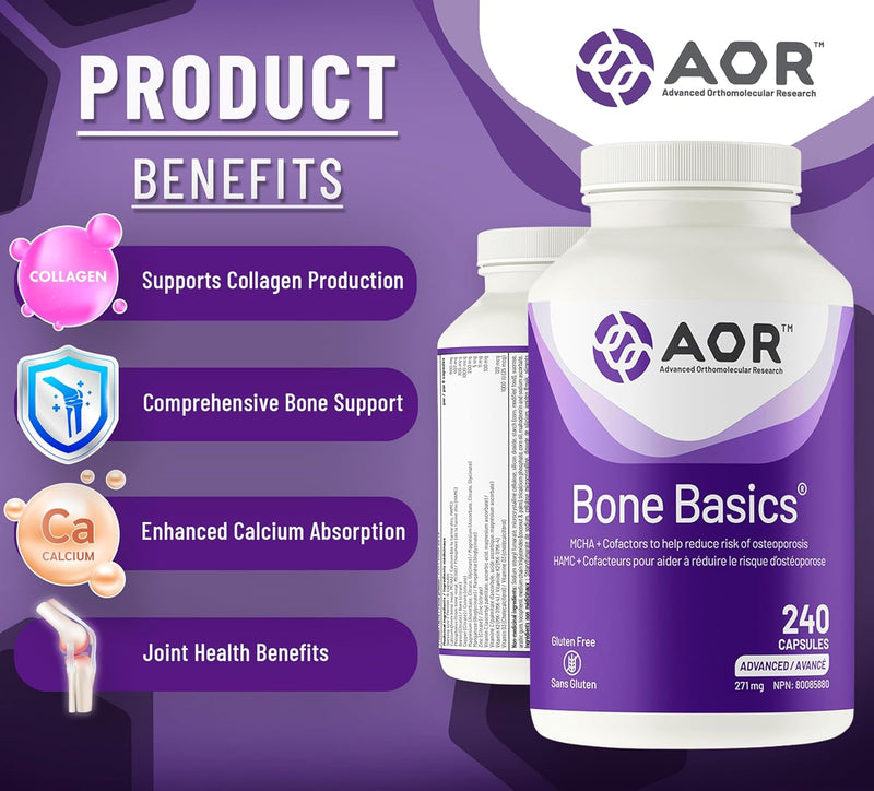 AOR Bone Basics 271mg - 240 capsules - Bone Support