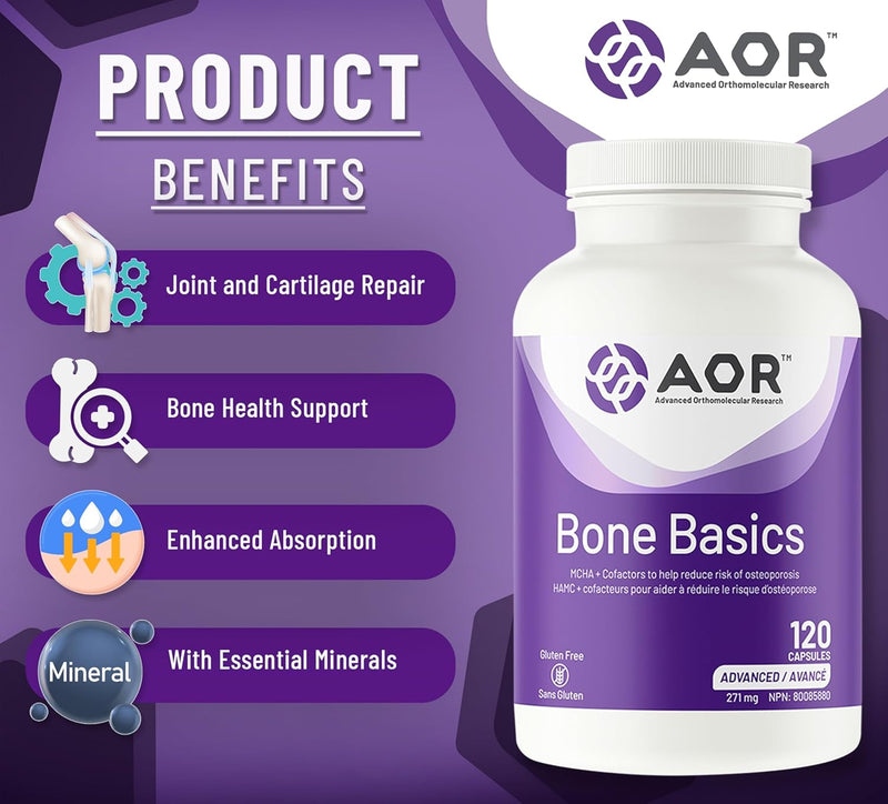 AOR Bone Basics 271mg - 240 capsules - Bone Support