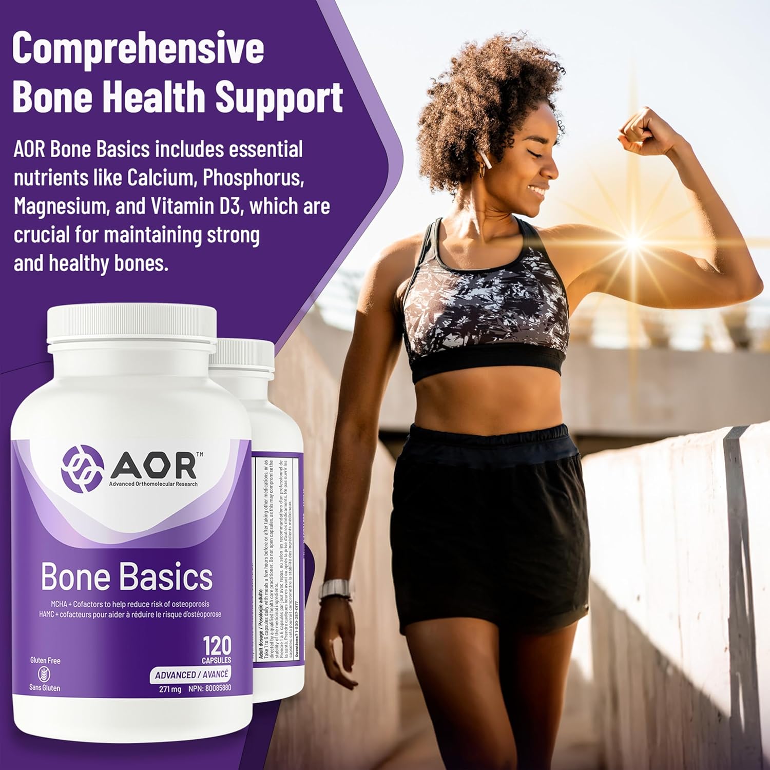 AOR Bone Basics 271mg - 240 capsules - Bone Support